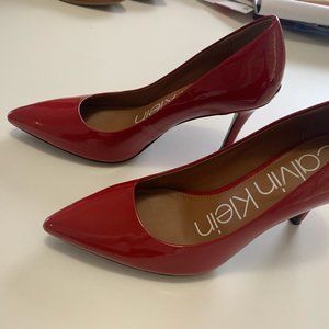 Calvin Klein Red Patent Leather Gayle Pumps Sz 5
